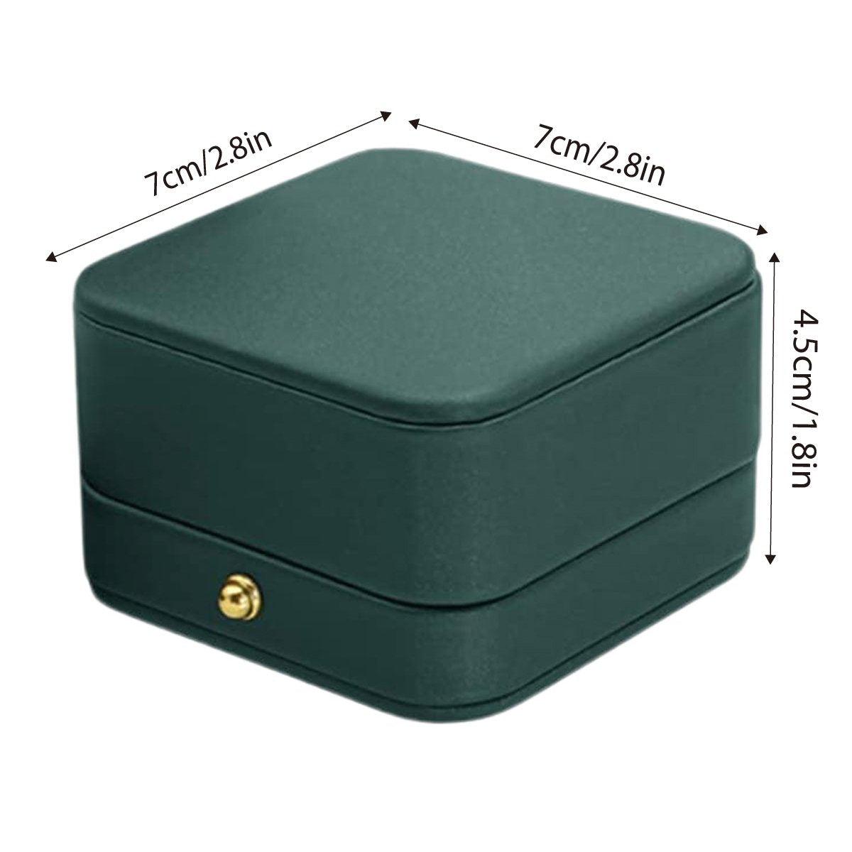 Dark Green Jewelry Box Ring Box Pair Compact Storage Box for Rings Accessories 3