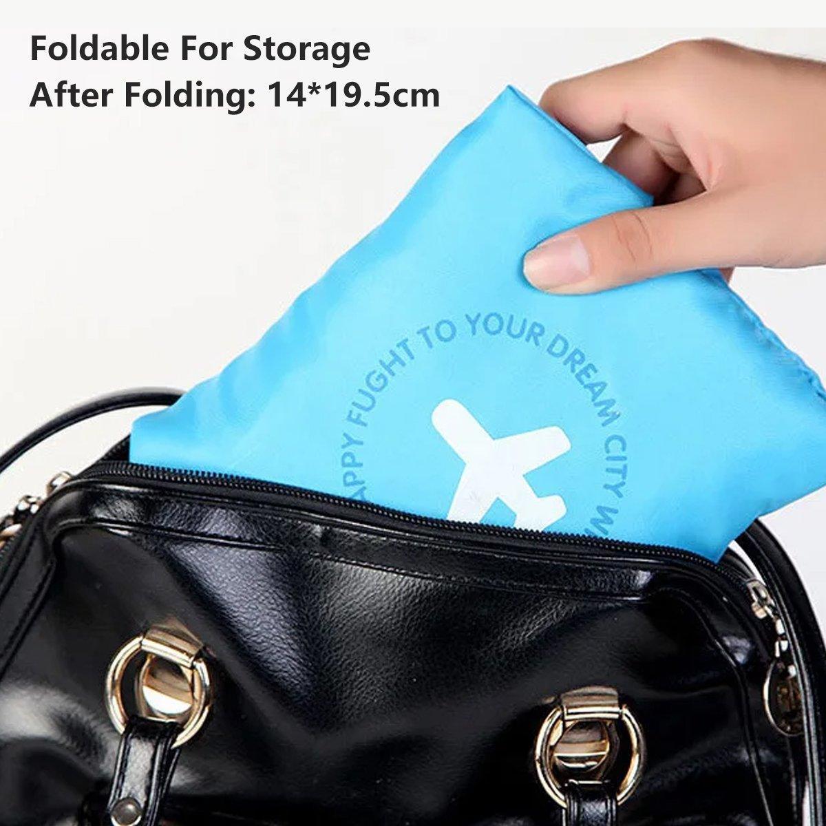 Nylon Waterproof Collapsible Travel Bag Large Suitcase Clothing Organizer - Blue 4