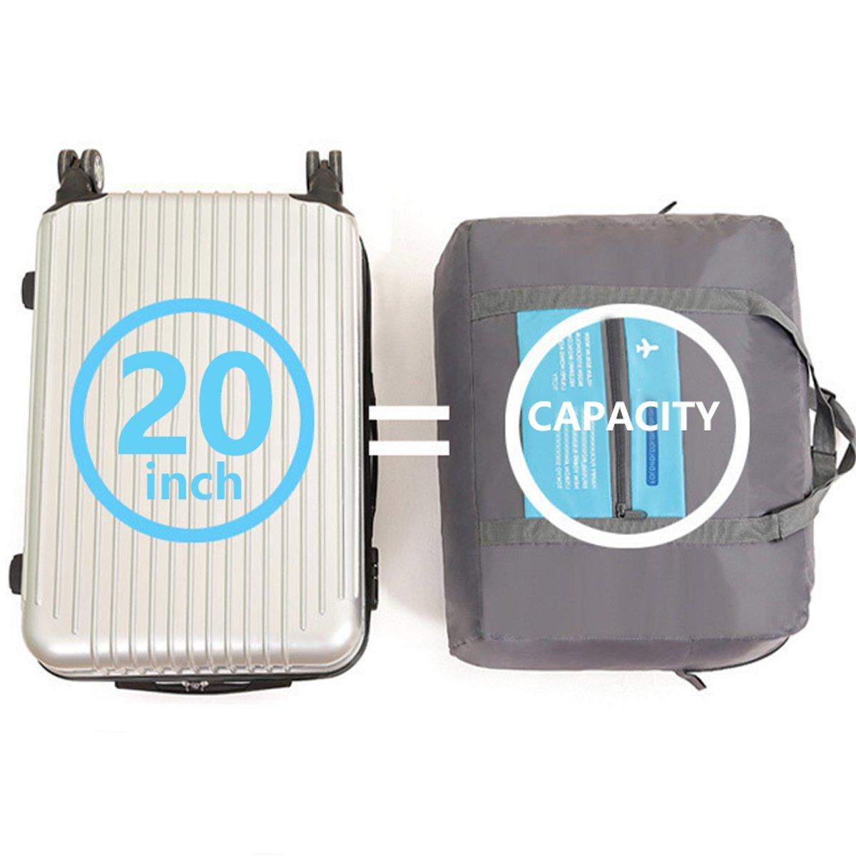 Nylon Waterproof Collapsible Travel Bag Large Suitcase Clothing Organizer - Blue 5