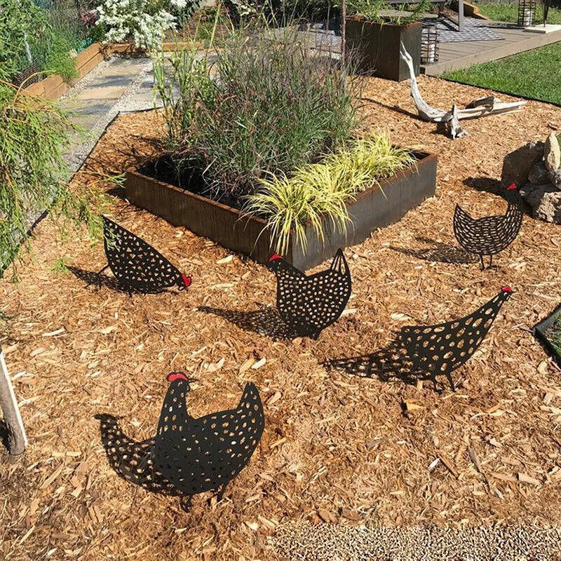 Garden Ornaments Chicken Yard Art Garden Backyard Lawn Decor Gift Easter Deco - B 5