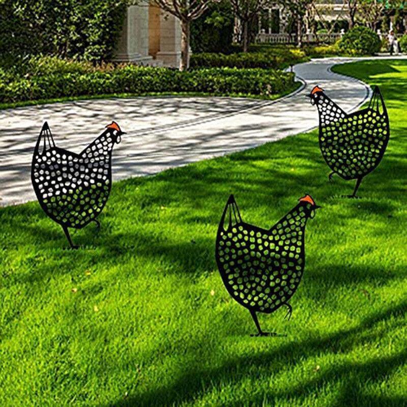Garden Ornaments Chicken Yard Art Garden Backyard Lawn Decor Gift Easter Deco - C 3