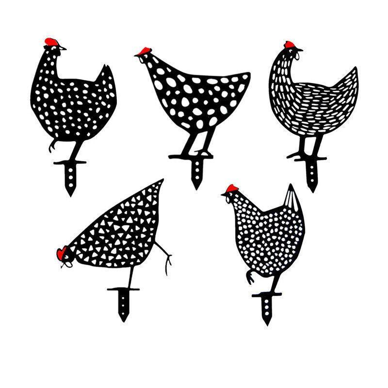 Garden Ornaments Chicken Yard Art Garden Backyard Lawn Decor Gift Easter Deco - D