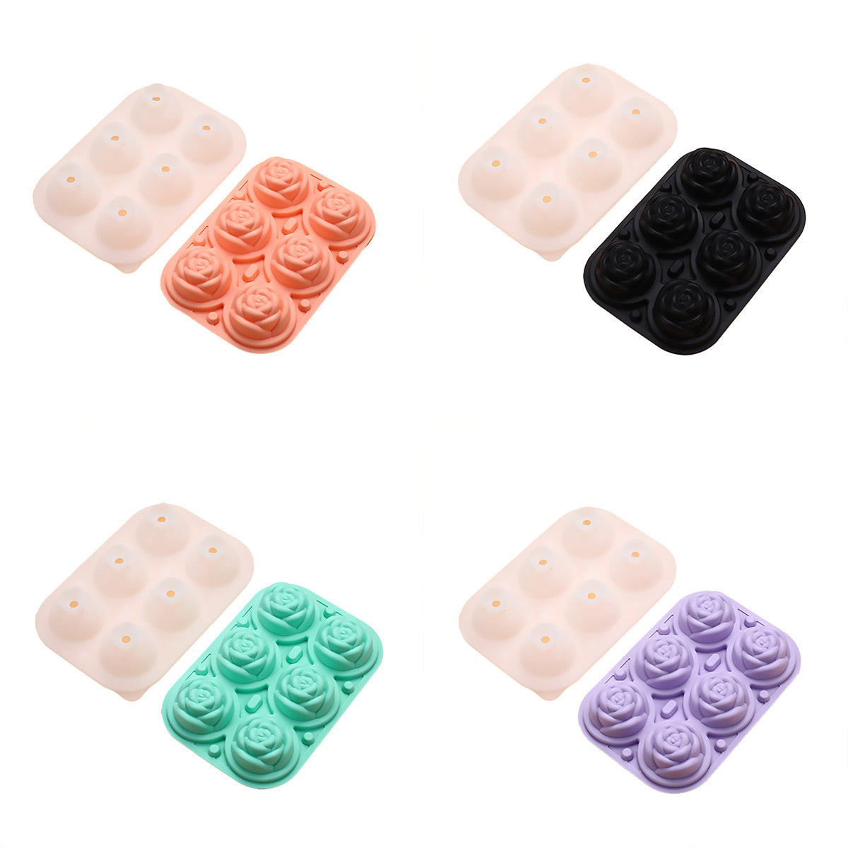 Large Ice Cube Tray Rose Maker Silicone Mold Whiskey Chocolate Jelly Mould DIY - Green