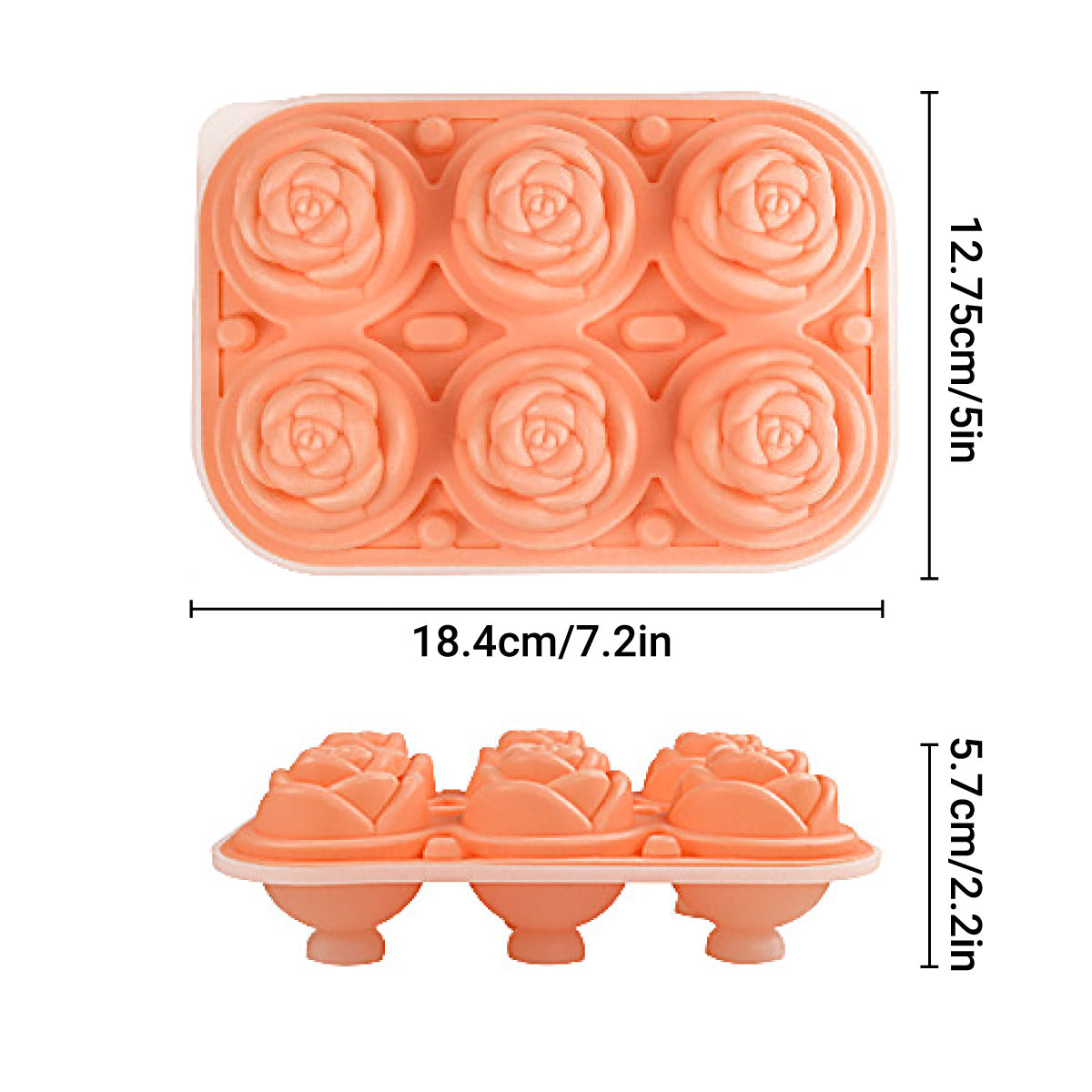 Large Ice Cube Tray Rose Maker Silicone Mold Whiskey Chocolate Jelly Mould DIY - Purple 3