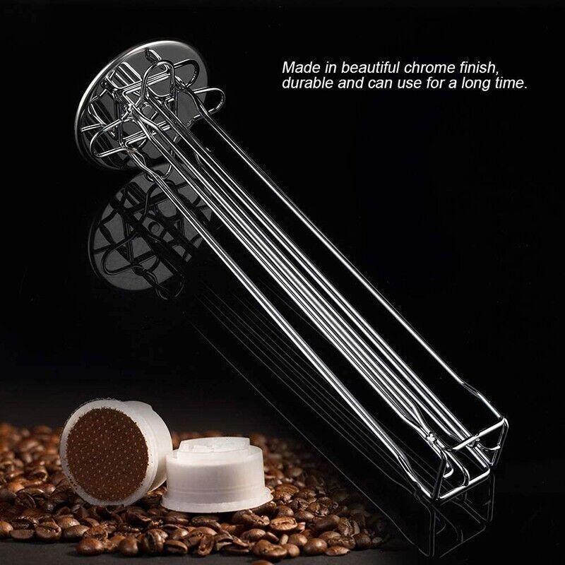 40 Capsules Rotating Coffee Pod Holder Rack for Nespresso Chrome Countertop Stand 5