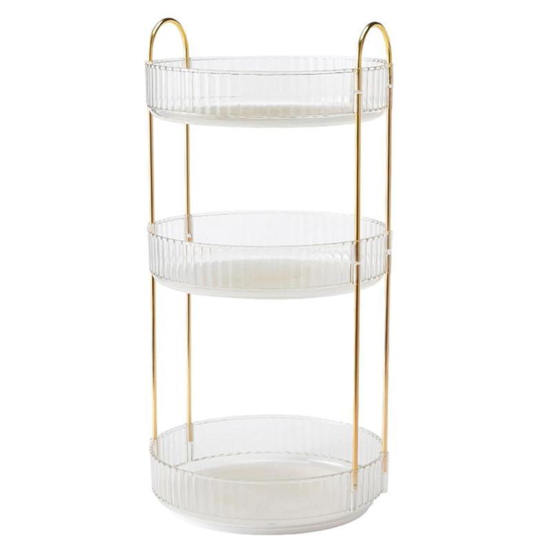 Rotating Cosmetic Organiser Home Storage Shelf Box for Makeup and Beauty Product - White 6