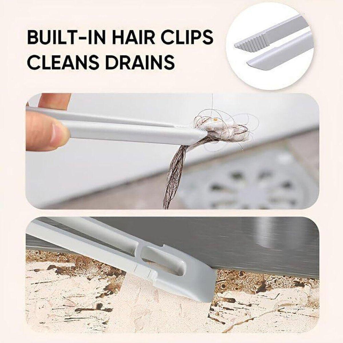 Multi-Functional Rotary Cleaning Brush Hard Bristle Slot Seam Wall Tile Brush - White 5
