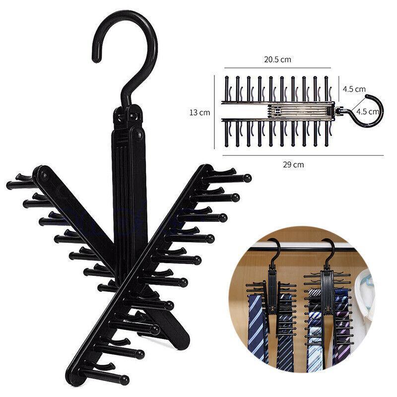 360 Degree Rotating Tie Hanger with 20 Hooks for Closet Scarves Belts Organisation 3