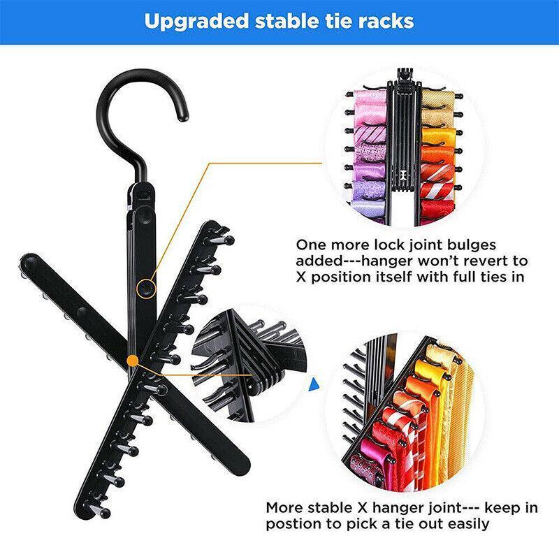 360 Degree Rotating Tie Hanger with 20 Hooks for Closet Scarves Belts Organisation 4