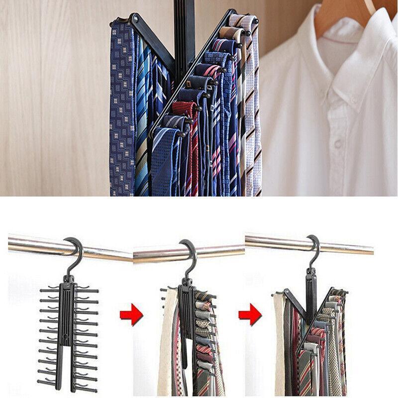 360 Degree Rotating Tie Hanger with 20 Hooks for Closet Scarves Belts Organisation 5