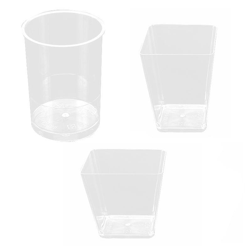 40-50 Pcs Mousse Cake Dessert Cups Clear Plastic Sample Drink Wine Jelly Tumbler - 40PCS-Round-60*80MM