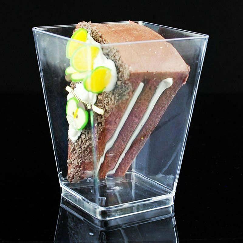 40-50 Pcs Mousse Cake Dessert Cups Clear Plastic Sample Drink Wine Jelly Tumbler - 40PCS-Round-60*80MM 4