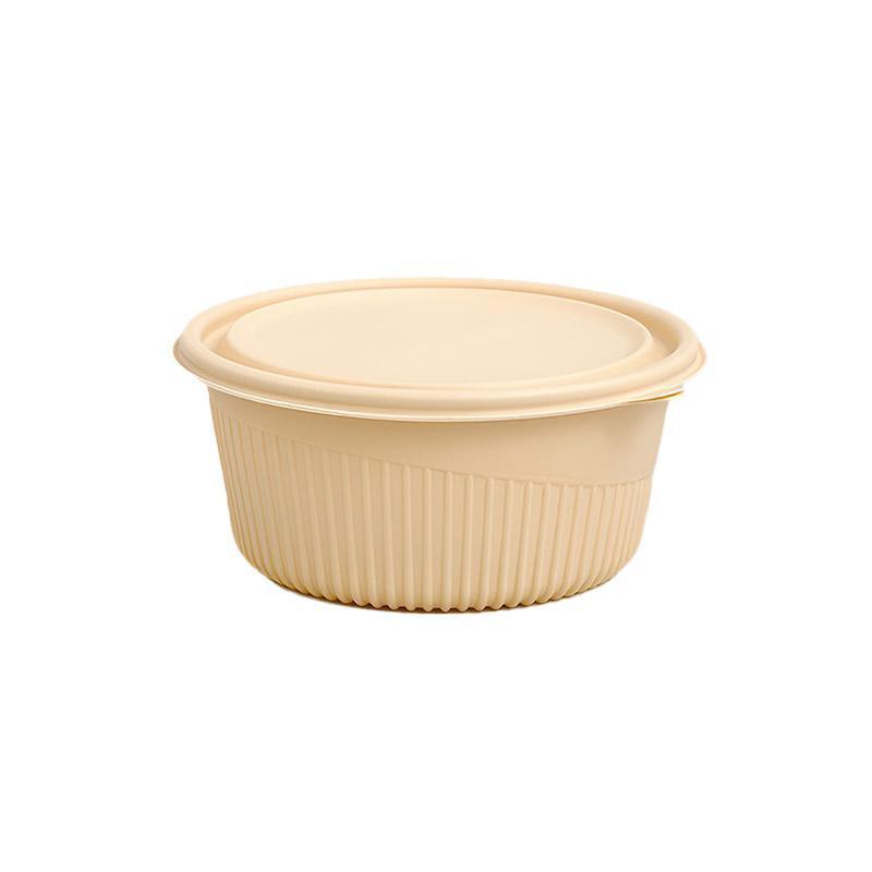 50PCS Biodegradable Corn Starch Lunch Box Round Takeout Containers Eco Friendly - 750ml 12