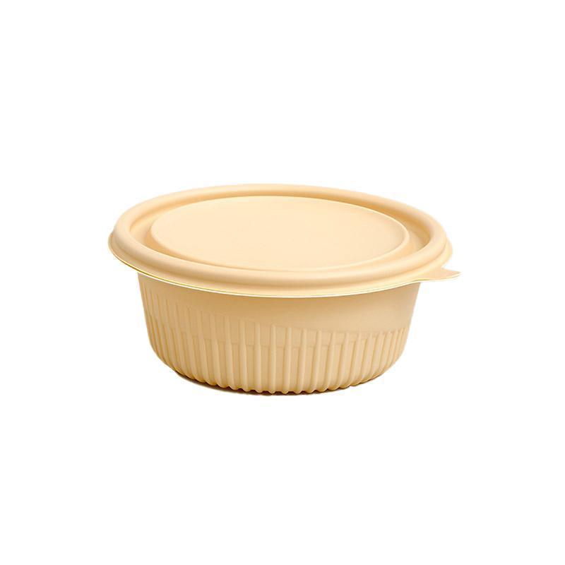 50PCS Biodegradable Corn Starch Lunch Box Round Takeout Containers Eco Friendly - 800ml 7