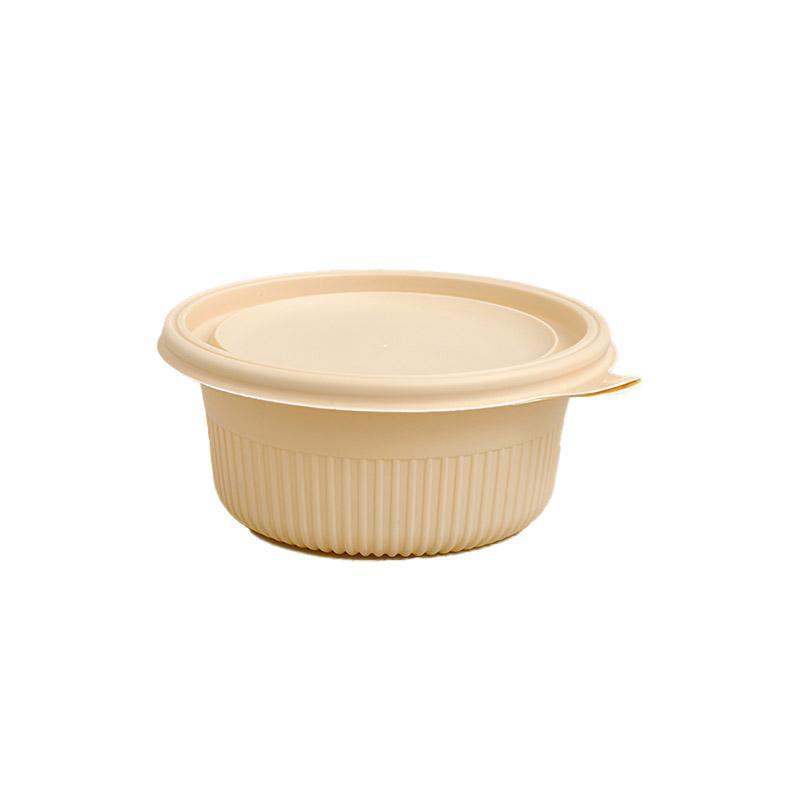 50PCS Biodegradable Corn Starch Lunch Box Round Takeout Containers Eco Friendly - 800ml 8