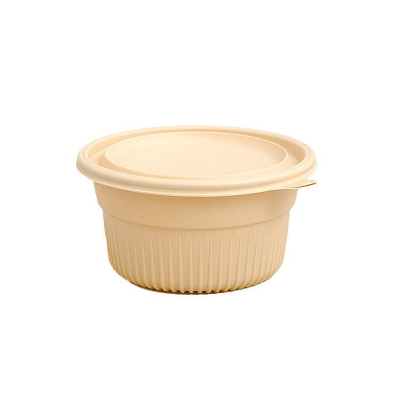 50PCS Biodegradable Corn Starch Lunch Box Round Takeout Containers Eco Friendly - 900ml 9