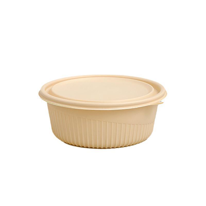 50PCS Biodegradable Corn Starch Lunch Box Round Takeout Containers Eco Friendly - 900ml 11