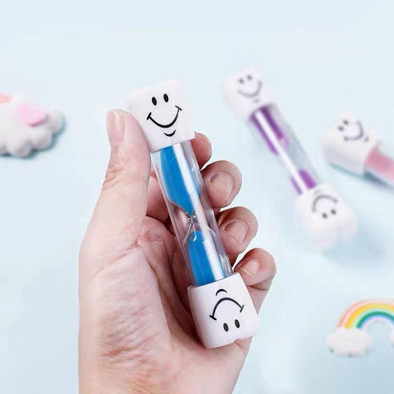 3-Minute Hourglass Sand Timer Smiley Face Clock for Brushing or Kitchen Use - Yellow 4