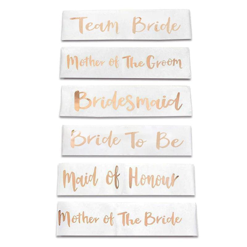 Bridal Party Sash Rose Gold Bride Bridesmaid Maid Honour Mother Hens Night Wear - Maid Of Honour