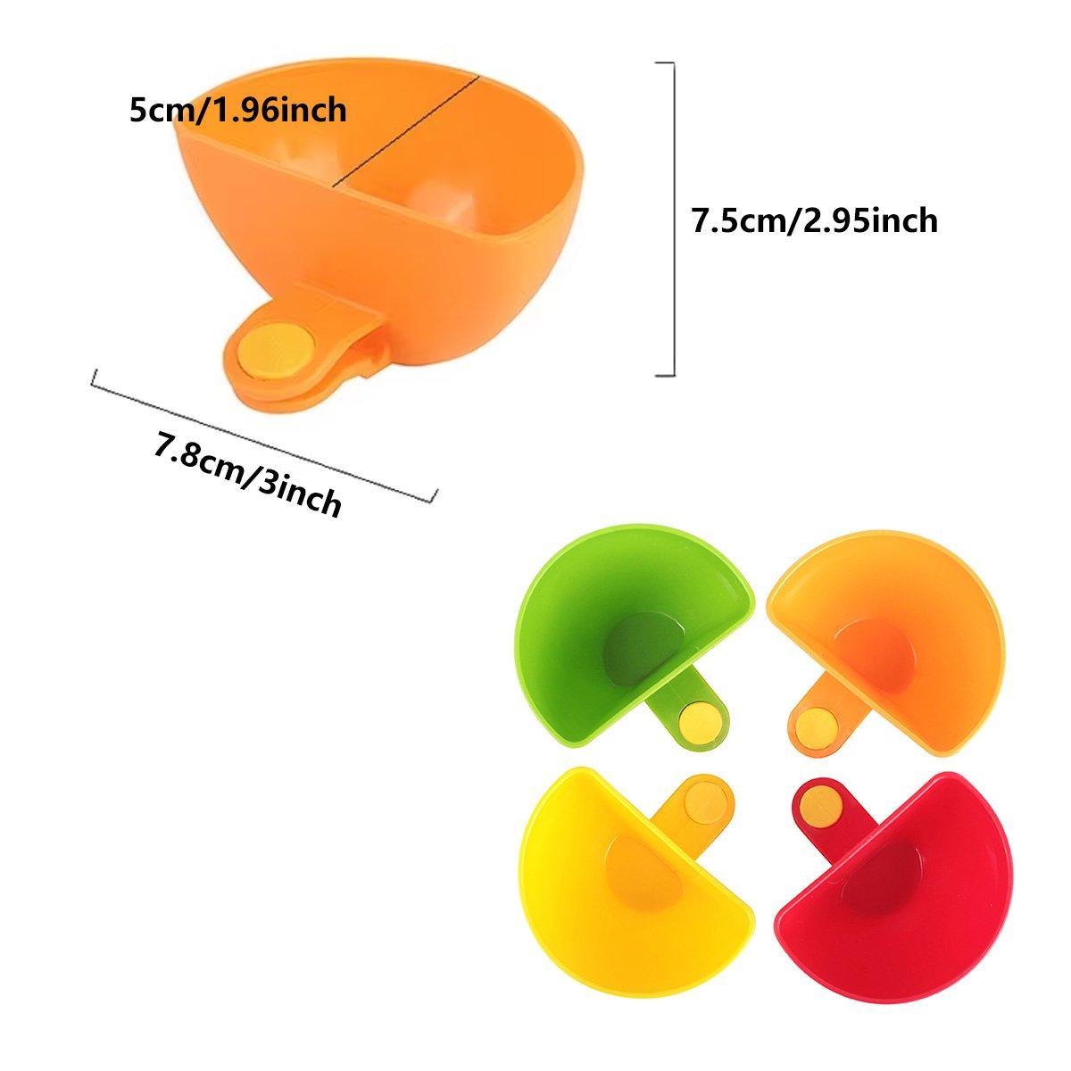 8PCS Plastic Salad Dressing Box Set Double Clip Bowl Snack Container with Spoon 3