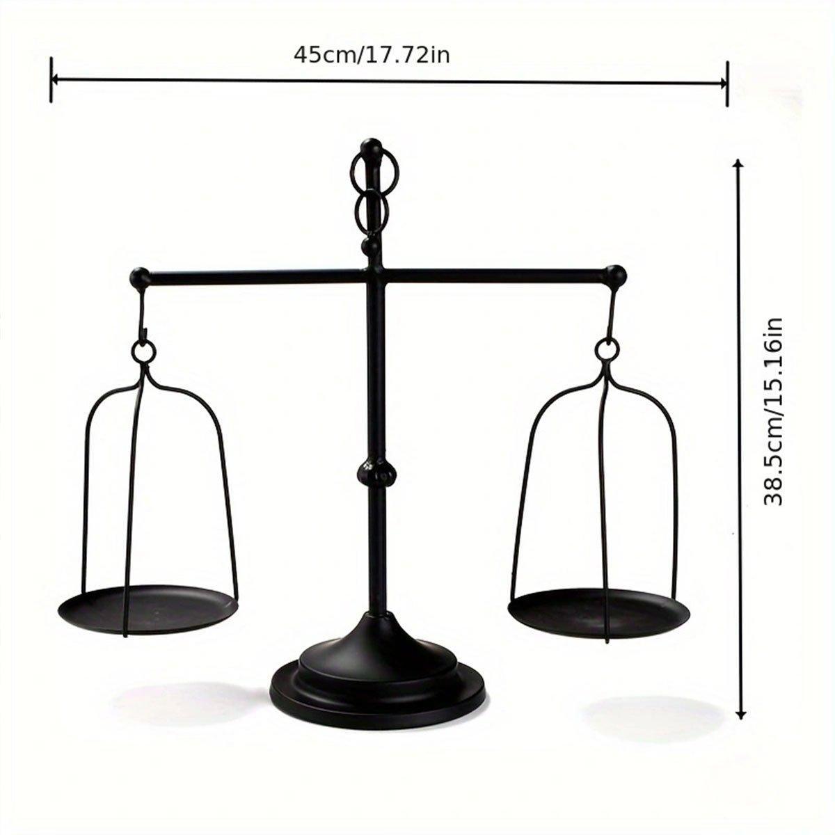Black iron balance Scale candlestick decorative candle wedding Home Decor Gifts 3