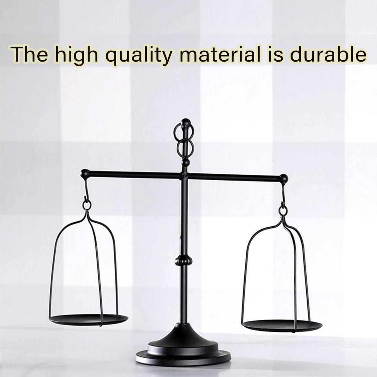 Black iron balance Scale candlestick decorative candle wedding Home Decor Gifts 5