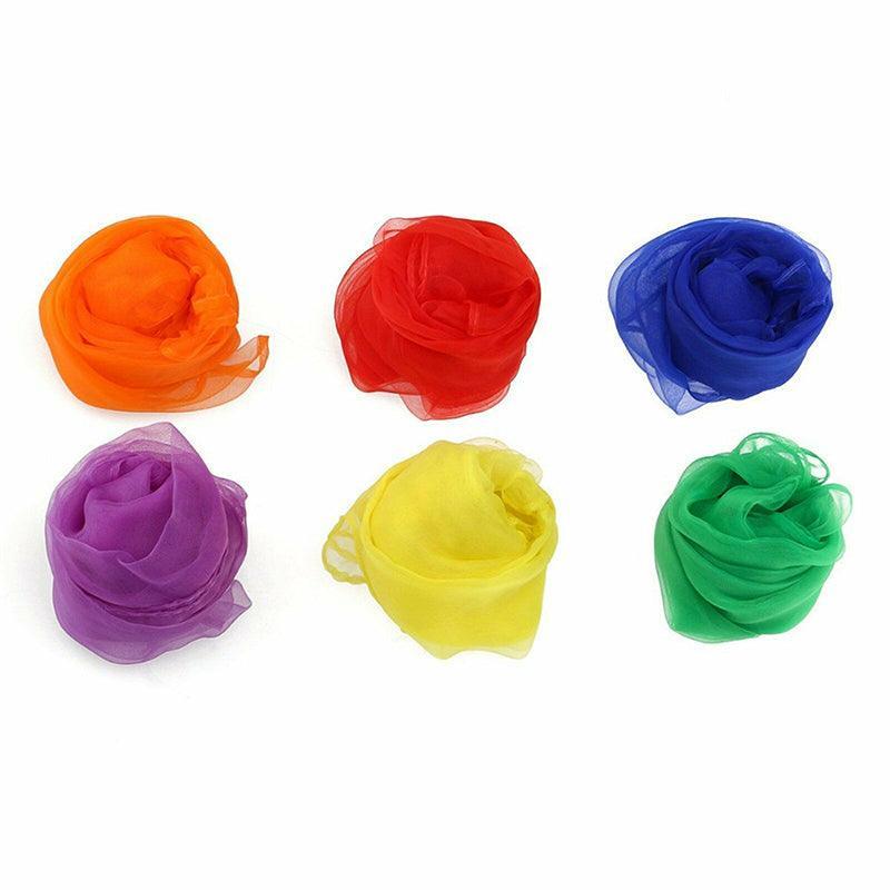12Pcs Gradient Juggling Silk Dance Magic Tricks Dancing Props Scarves Chiffon Au 3