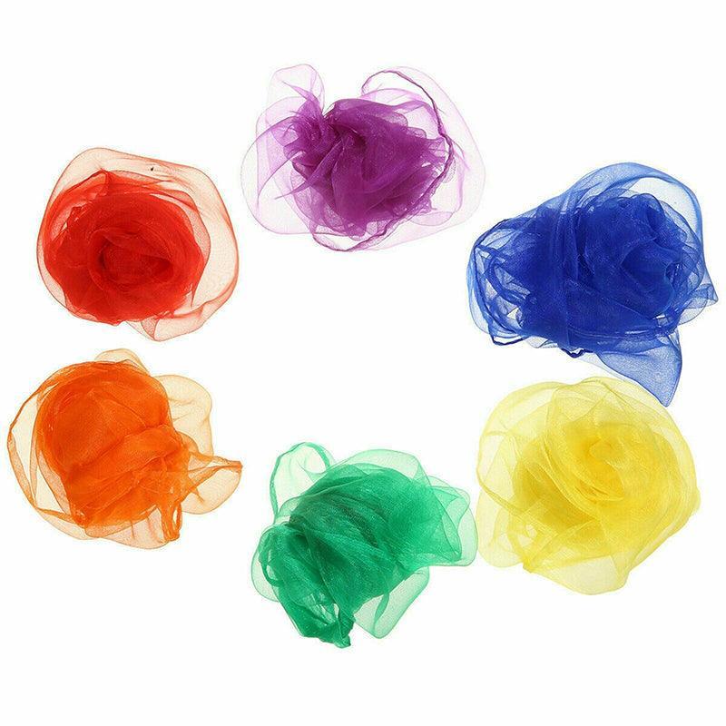 12Pcs Gradient Juggling Silk Dance Magic Tricks Dancing Props Scarves Chiffon Au 4