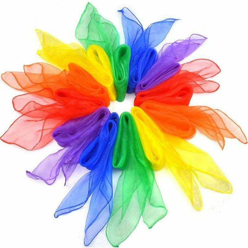 12Pcs Gradient Juggling Silk Dance Magic Tricks Dancing Props Scarves Chiffon Au 5