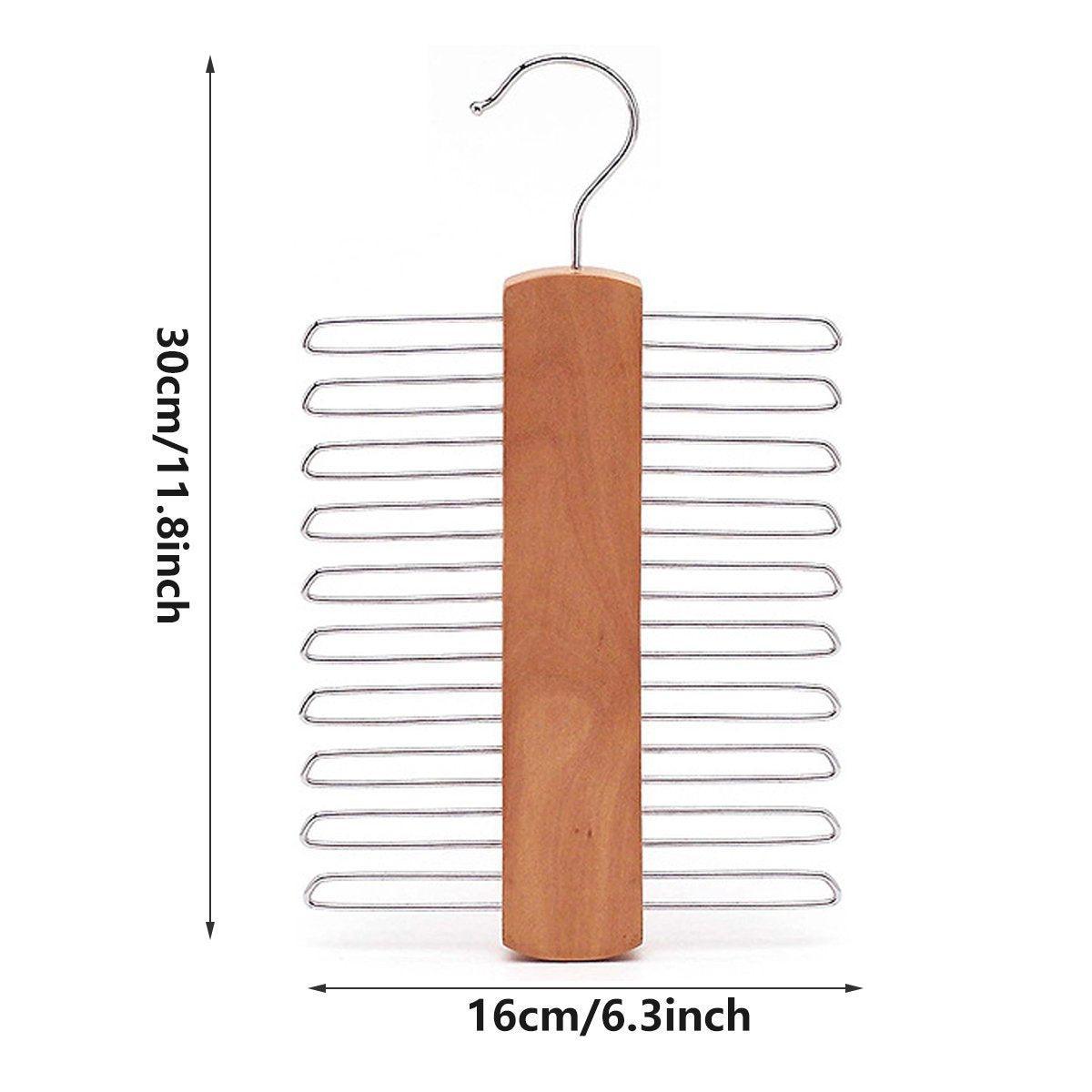 2PCS Double Hook Silk Scarf Towel Rack Organizer Tie Hanger Closet Storage 3