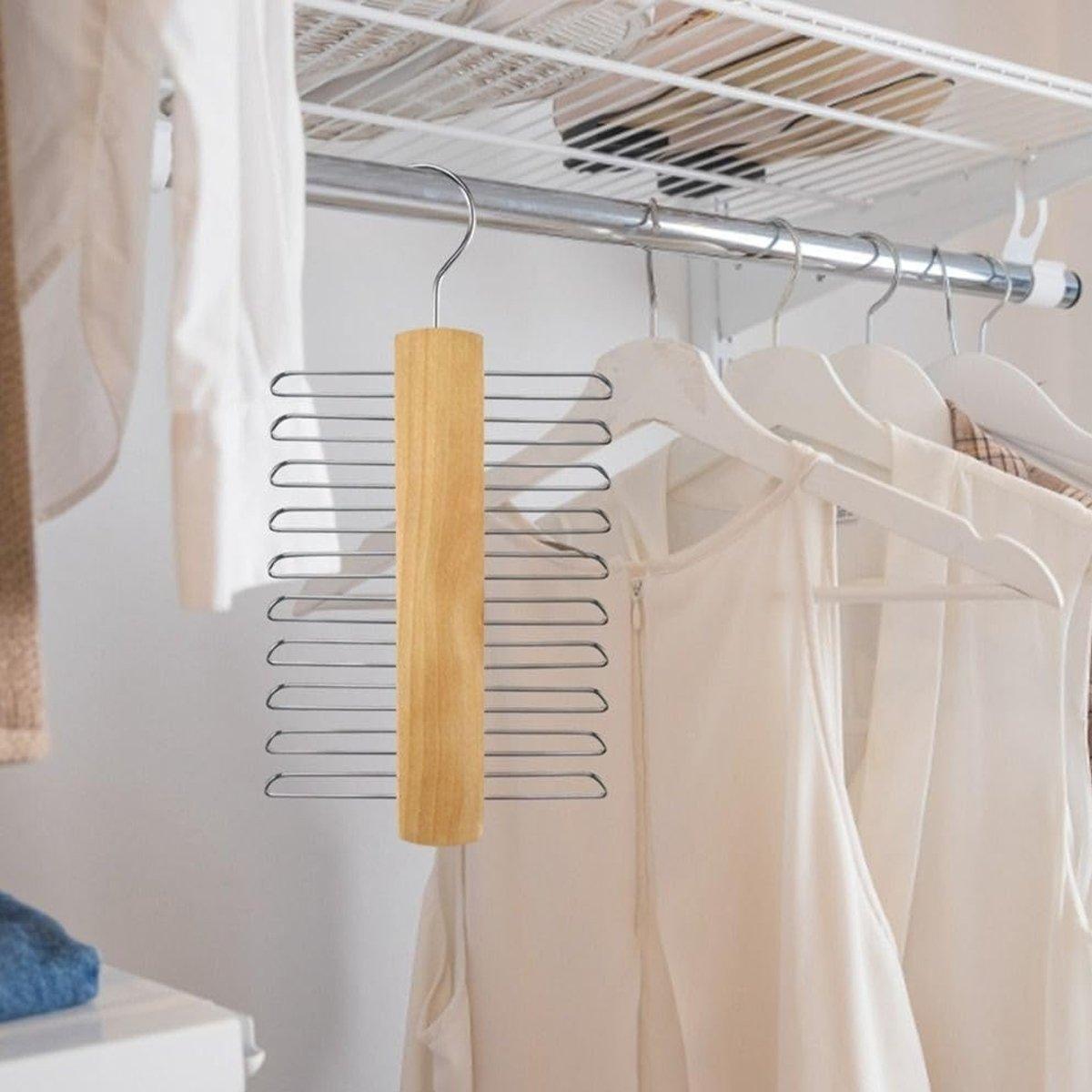 2PCS Double Hook Silk Scarf Towel Rack Organizer Tie Hanger Closet Storage 4