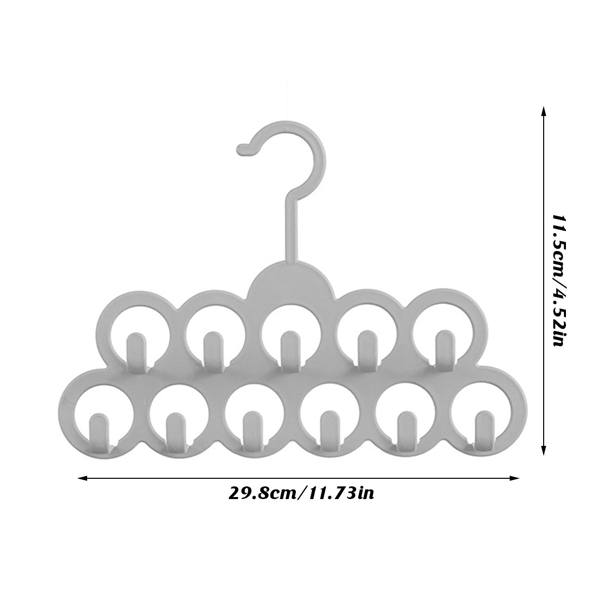 5PCS Non-slip Flocked 11-Hole Hanger for Towels Scarves Ties Drying Storage Rack 3