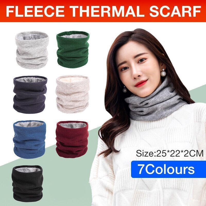 Fleece Neck Warmer Thermal Tube Scarf Winter Snood Hat for Men Women Outdoor - Navy