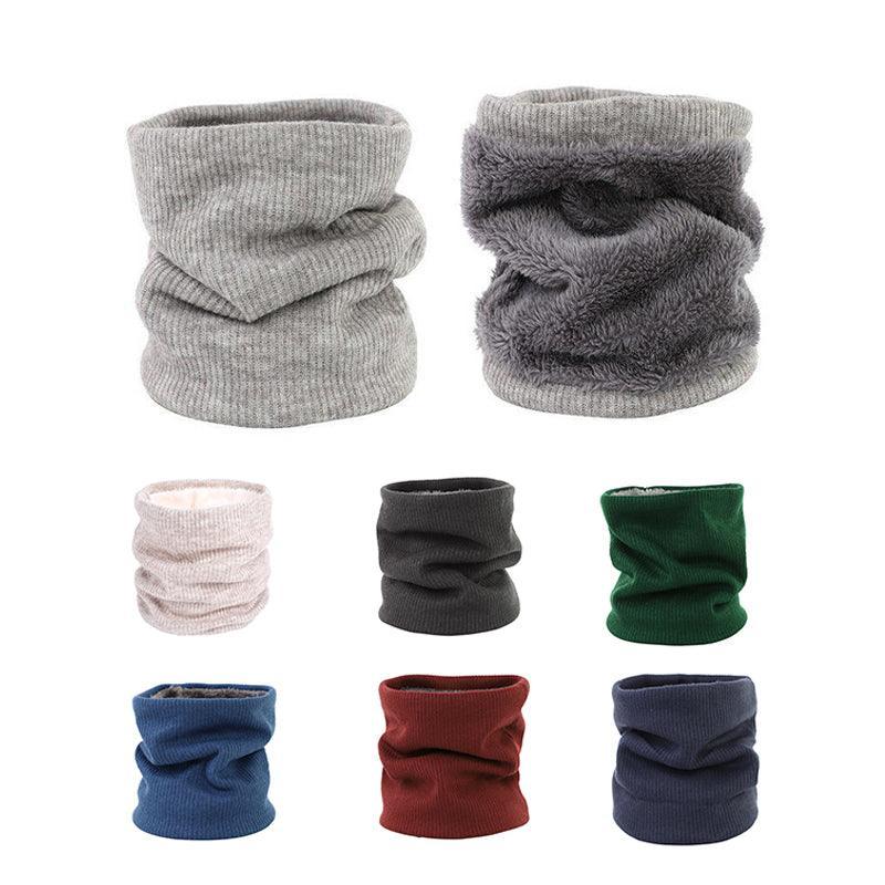 Fleece Neck Warmer Thermal Tube Scarf Winter Snood Hat for Men Women Outdoor - Navy