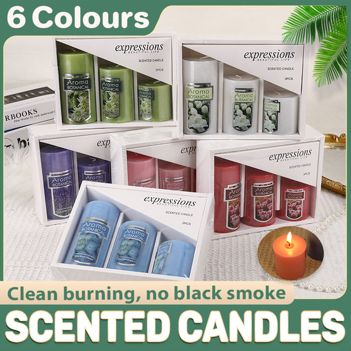 Classic Simple Cylindrical Scented Candles for Home Use Aromatherapy Decoration - Purple