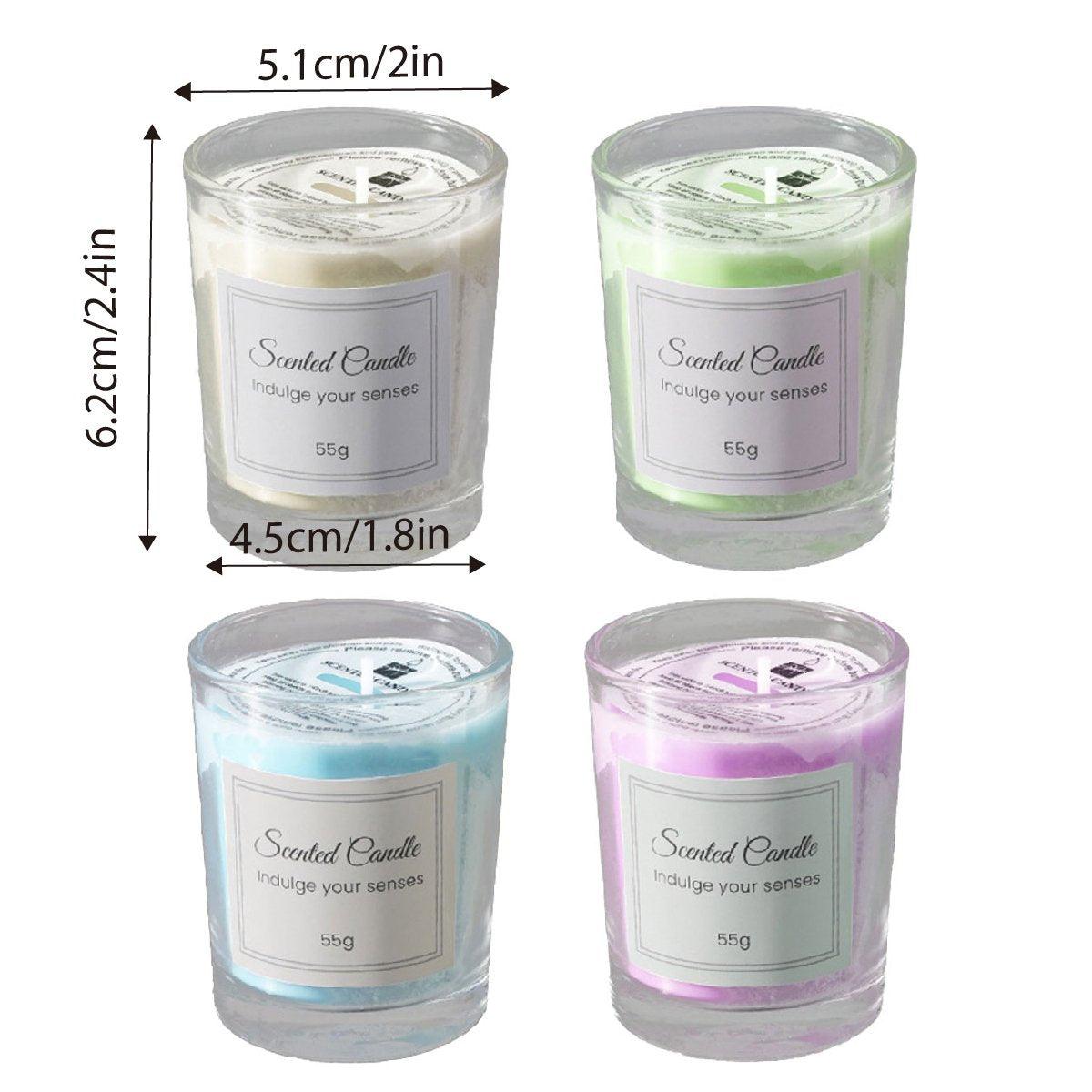 4Pcs Aroma Candles Smokeless Glass Scented Candles Gift Set for Relaxation 3