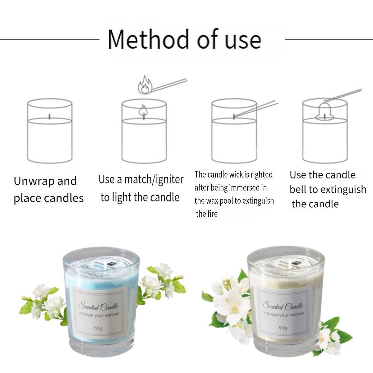 4Pcs Aroma Candles Smokeless Glass Scented Candles Gift Set for Relaxation 4