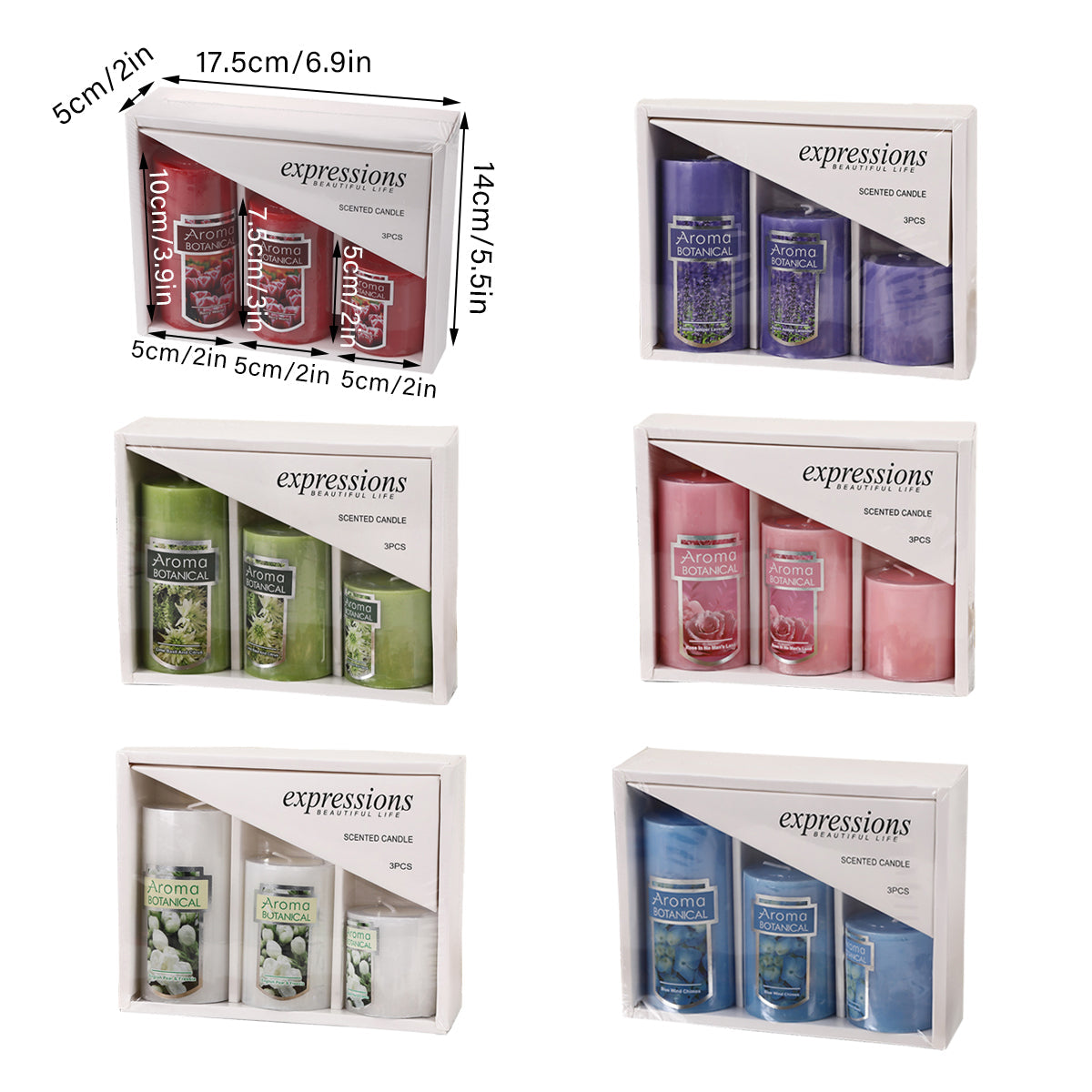 Classic Simple Cylindrical Scented Candles for Home Use Aromatherapy Decoration - White 3