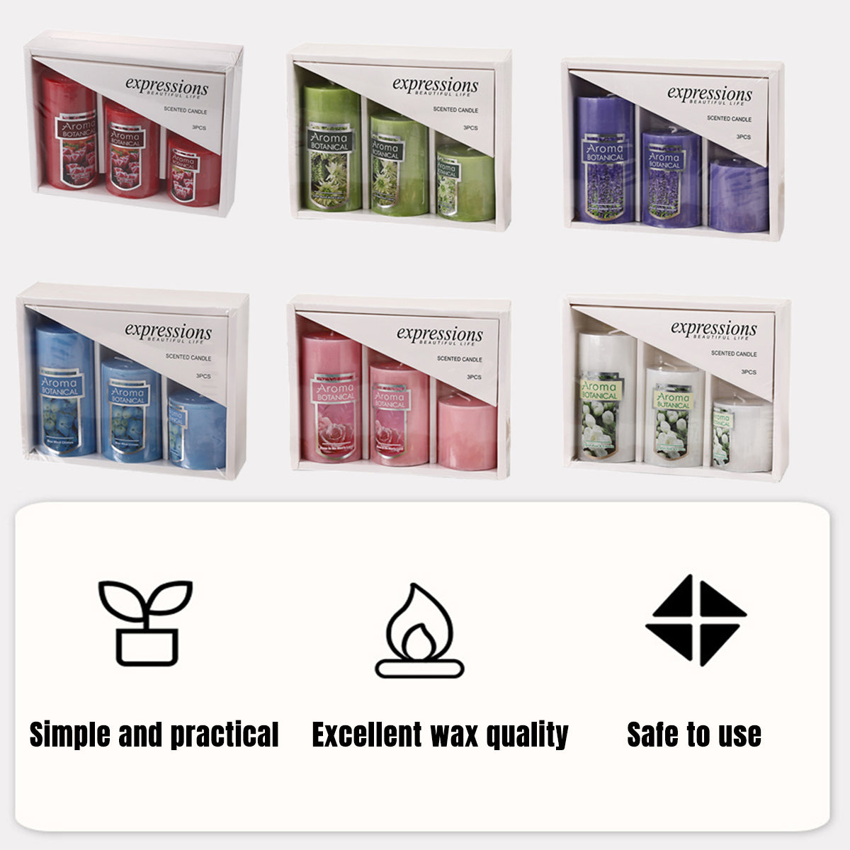 Classic Simple Cylindrical Scented Candles for Home Use Aromatherapy Decoration - White 5