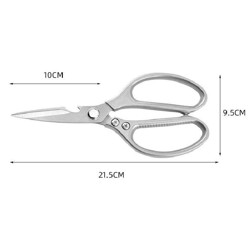 2X Japanese Heavy Duty Stainless Steel Kitchen Scissors Shears Fish Chicken Bone - 2pcs Silver 4