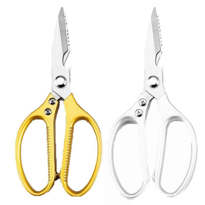 2X Japanese Heavy Duty Stainless Steel Kitchen Scissors Shears Fish Chicken Bone - 2pcs Silver 8