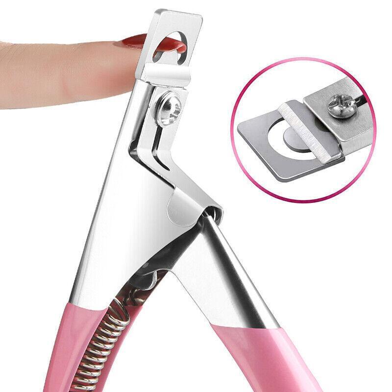 Acrylic Nail Tip Cutter False Nail Clipper U Shape Manicure Art Trimmer Tool - Pink 3
