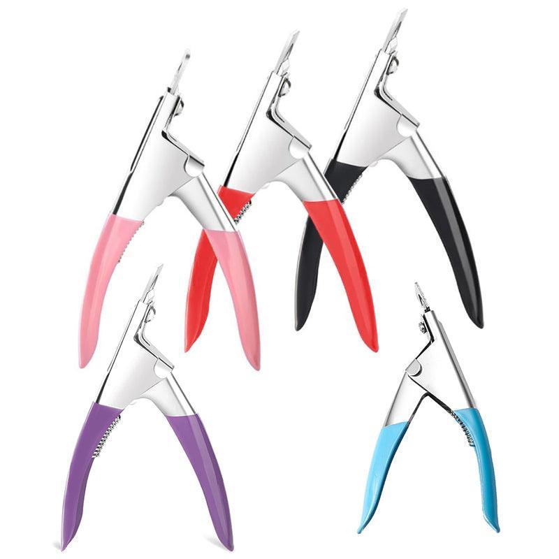 Acrylic Nail Tip Cutter False Nail Clipper U Shape Manicure Art Trimmer Tool - Red