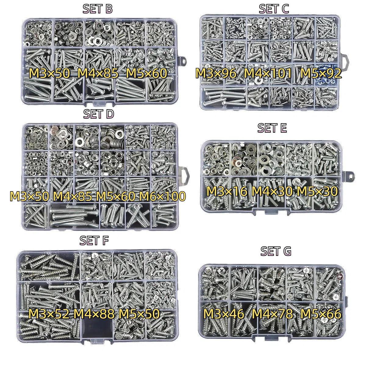 Household Self-tapping Screw Nut Gasket Box Set Multi-purpose Screw Assortment - E 3