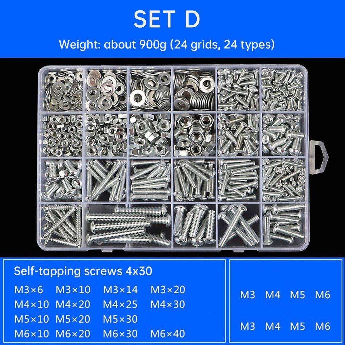Household Self-tapping Screw Nut Gasket Box Set Multi-purpose Screw Assortment - E 8