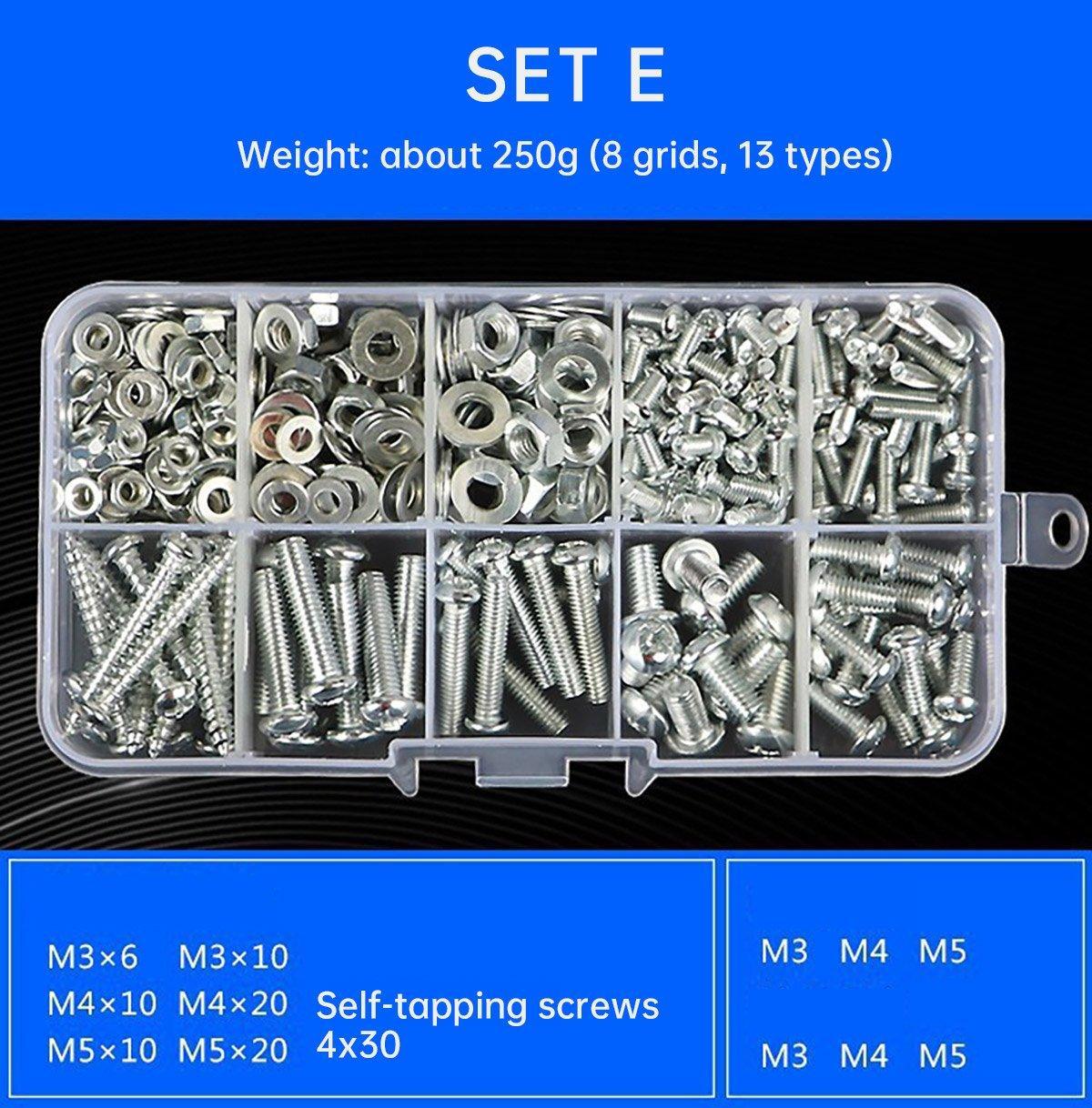 Household Self-tapping Screw Nut Gasket Box Set Multi-purpose Screw Assortment - E 9