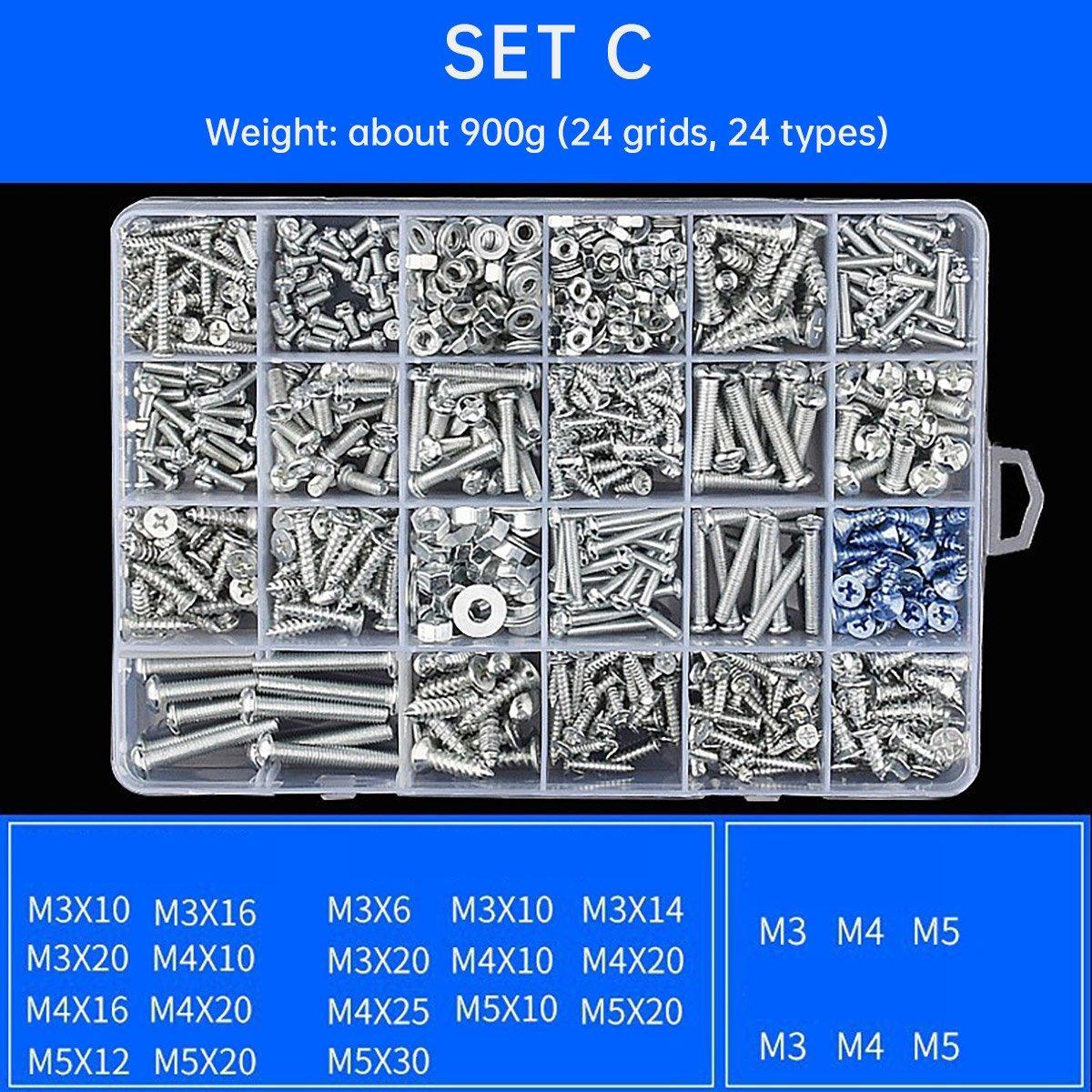 Household Self-tapping Screw Nut Gasket Box Set Multi-purpose Screw Assortment - F 5