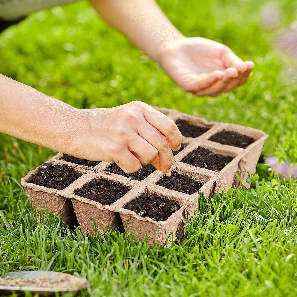 15pcs Pulp Seedling Cups 12 Compartments Nursery Incubators Plant Grow Trays 4