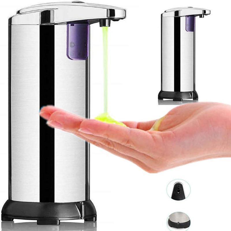 Automatic Soap Liquid Dispenser Handsfree Touchless IR Sensor Hand Wash Steel 4