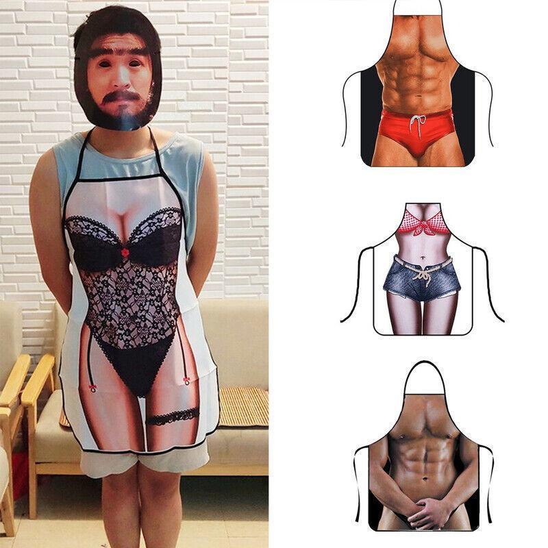 Funny Adult Men Women Novelty Aprons Party Game Cooking Kitchen BBQ Baking - Sexy Lace 3